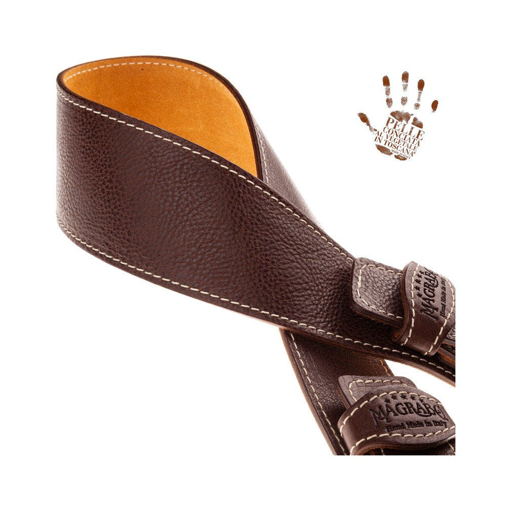 Twin Buckle TS Core Marrone Scuro 7 cm fibbie Woven Argento