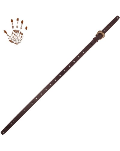 magrabò guitar straps | belt & strap in genuine bull leather, dark brown 4 cm, sun brass buckle