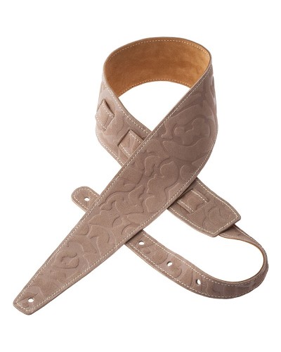 magrabò guitar straps | holes hs embossed damasco beige 8 cm