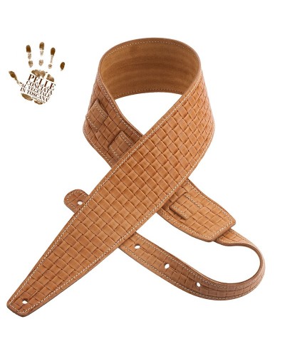 magrabò guitar straps | holes hs embossed intreccio natural 8 cm