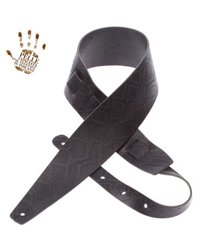 magrabò guitar straps | holes hc embossed snake black 10 cm