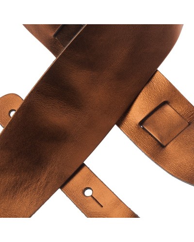 Guitar Strap Bronze Genuine Leather 8 Cm Holes HC Metallic 