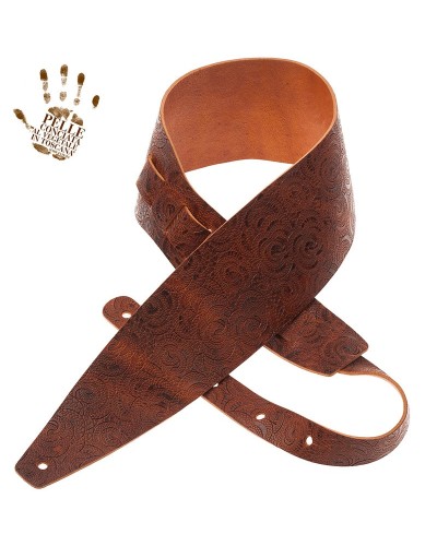 magrabò guitar straps | holes hc embossed ciler brown 10 cm