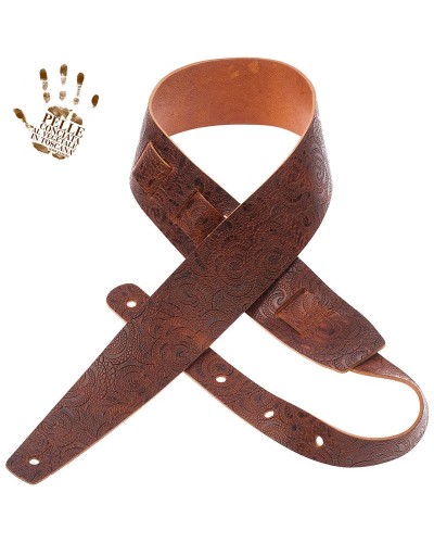 magrabò guitar straps | holes hc embossed ciler brown 6 cm