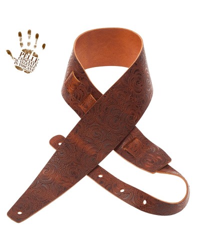 magrabò guitar straps | holes hc embossed ciler brown 8 cm