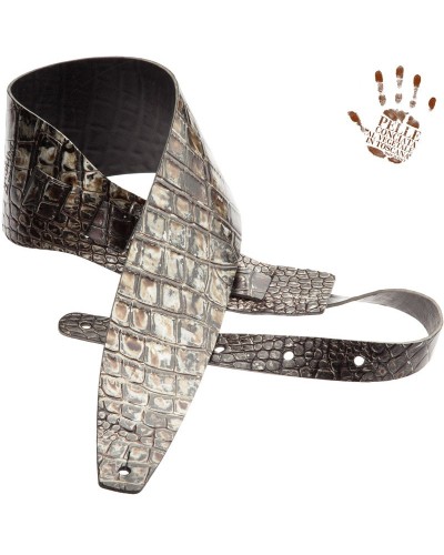 magrabò guitar straps | holes hc embossed cocco dalma silver 10 cm