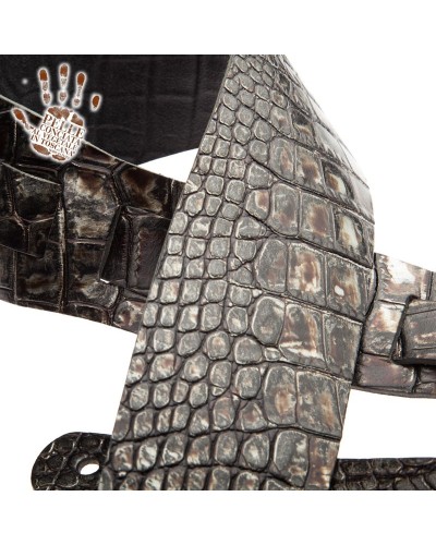 magrabò guitar straps | holes hc embossed cocco dalma silver 8 cm