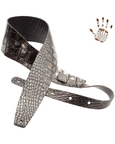 magrabò guitar straps | holes hc embossed cocco dalma silver 8 cm