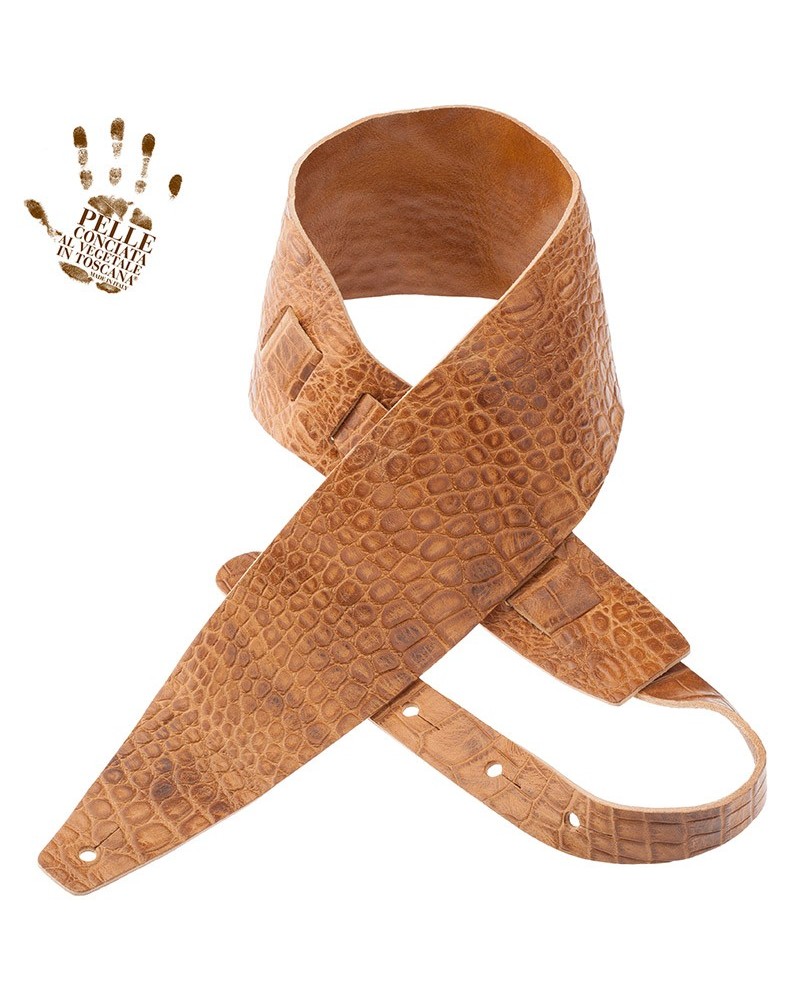 magrabò guitar straps | holes hc embossed cocco pros brown 10 cm