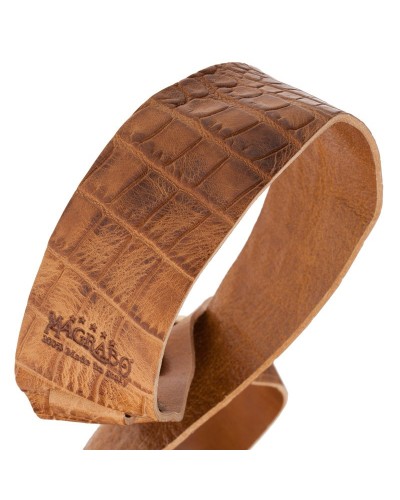 magrabò guitar straps | holes hc embossed cocco pros brown 6 cm