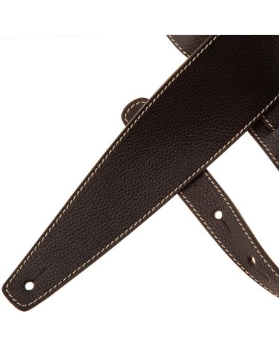 Guitar Strap Black Genuine Leather 8 Cm Holes HS Colors 