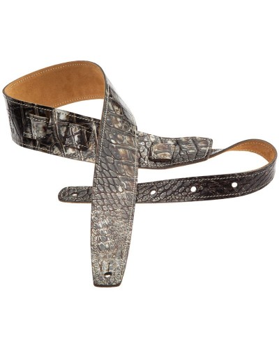 magrabò guitar straps | holes hs embossed cocco dalma silver 6 cm