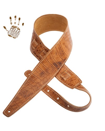 magrabò guitar straps | holes hs embossed cocco pros brown 8 cm