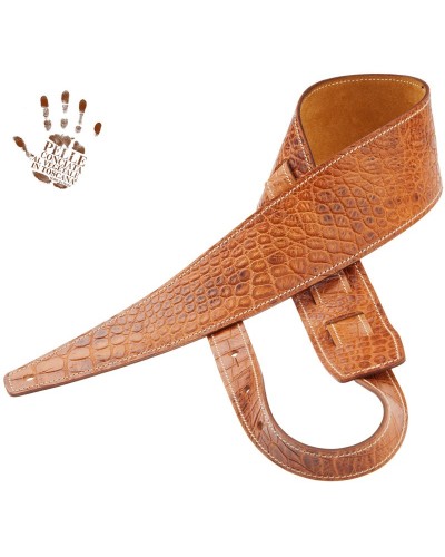 magrabò guitar straps | holes hs embossed cocco pros brown 8 cm