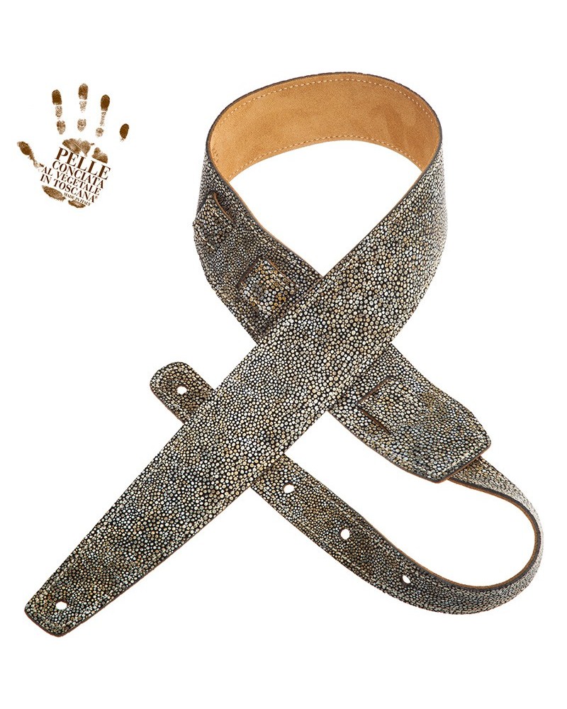 magrabò guitar straps | holes hs embossed seurat white 6 cm