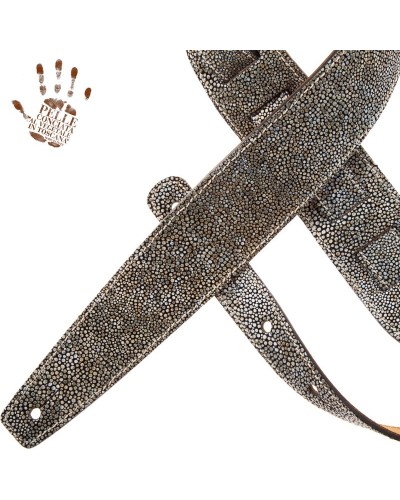 magrabò guitar straps | holes hs embossed seurat white 6 cm