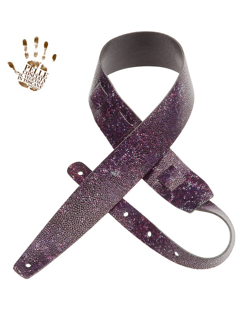 magrabò guitar straps | holes hc embossed seurat violet 6 cm