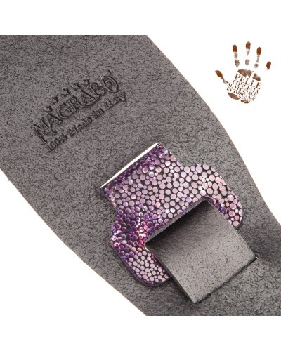 magrabò guitar straps | holes hc embossed seurat violet 8 cm