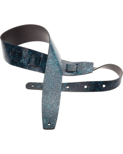 magrabò guitar straps | holes hc embossed seurat petrol green 6 cm