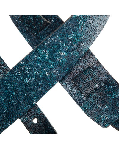 magrabò guitar straps | holes hc embossed seurat petrol green 6 cm