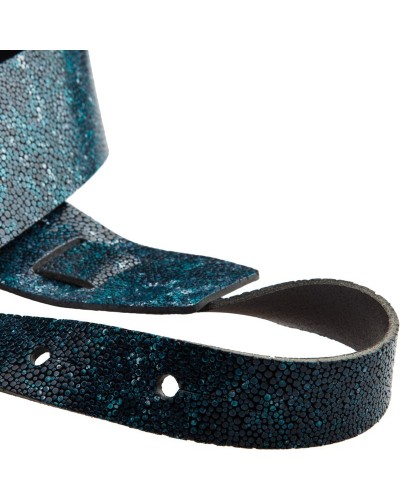 magrabò guitar straps | holes hc embossed seurat petrol green 6 cm