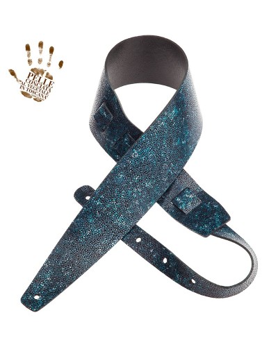 magrabò guitar straps | holes hc embossed seurat petrol green 8 cm