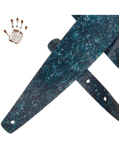 magrabò guitar straps | holes hc embossed seurat petrol green 8 cm