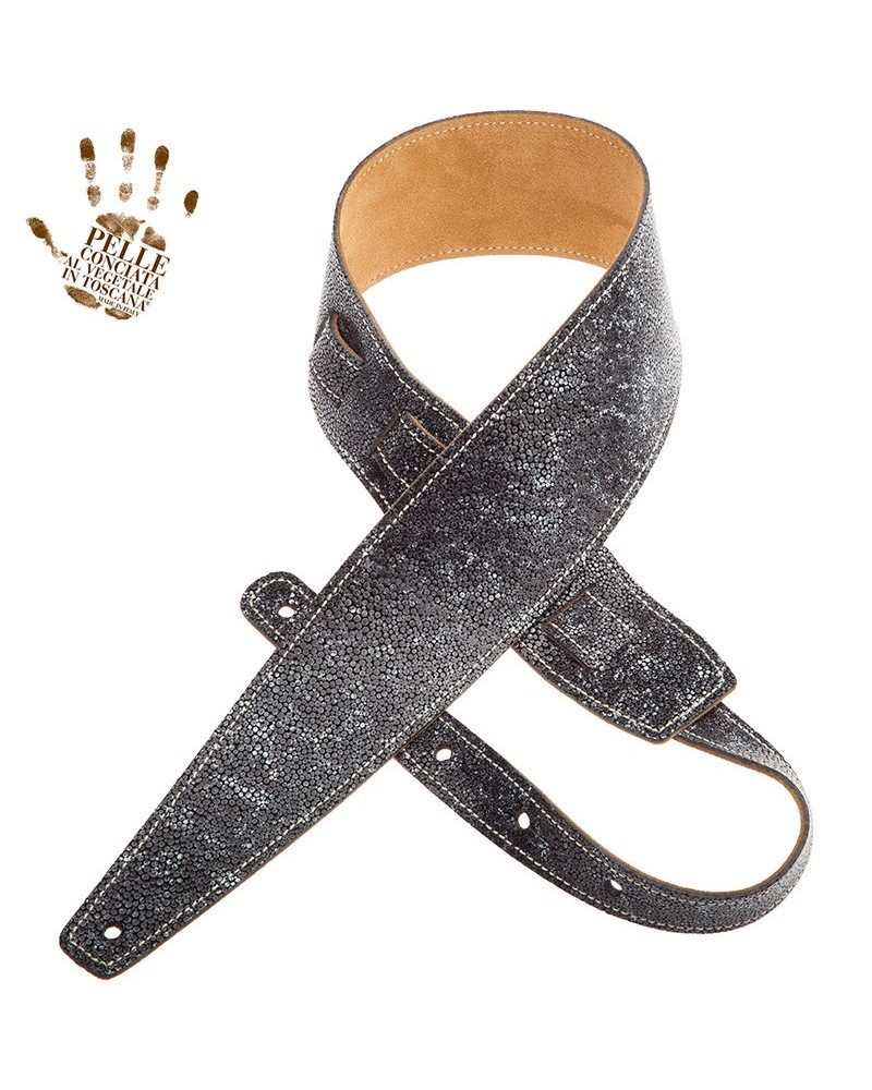 magrabò guitar straps | holes hs embossed seurat grey 8 cm