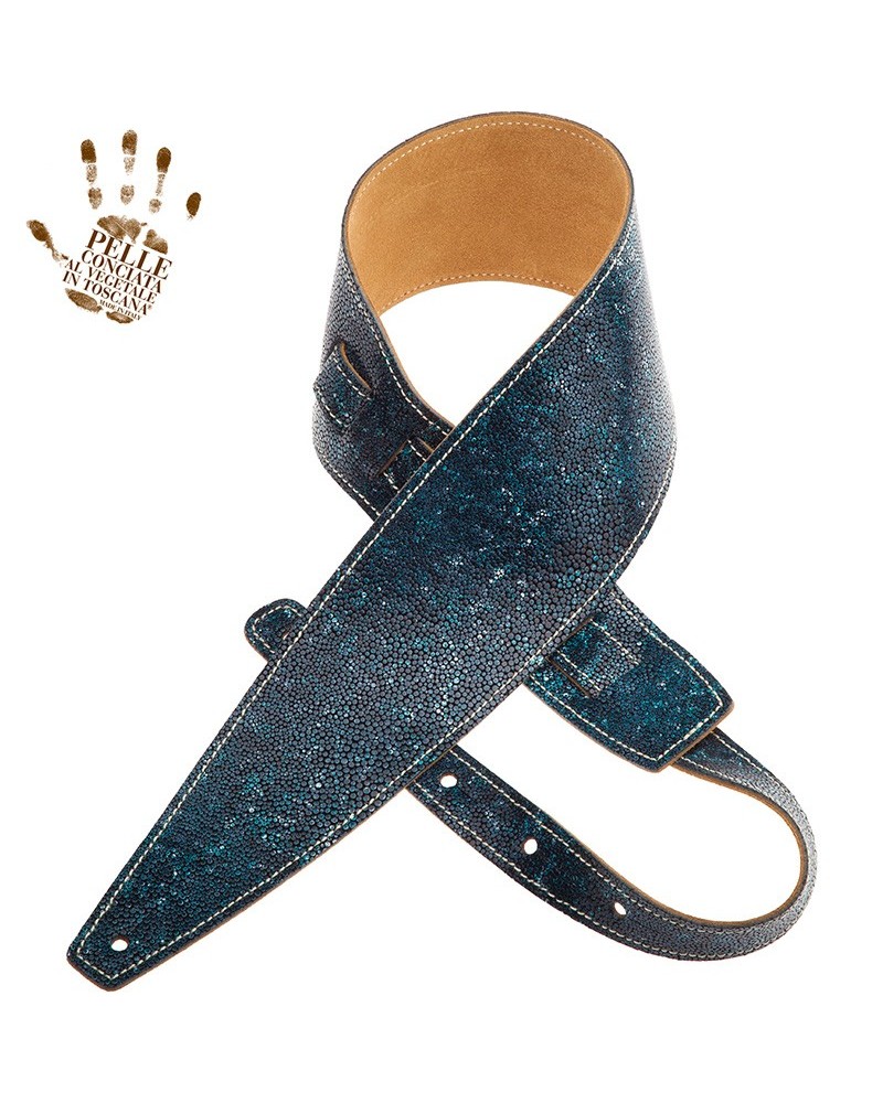 magrabò guitar straps | holes hs embossed seurat petrol green 10 cm