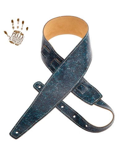 magrabò guitar straps | holes hs embossed seurat petrol green 8 cm