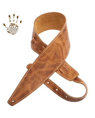 magrabò guitar straps | holes hs embossed swivel light brown 10 cm