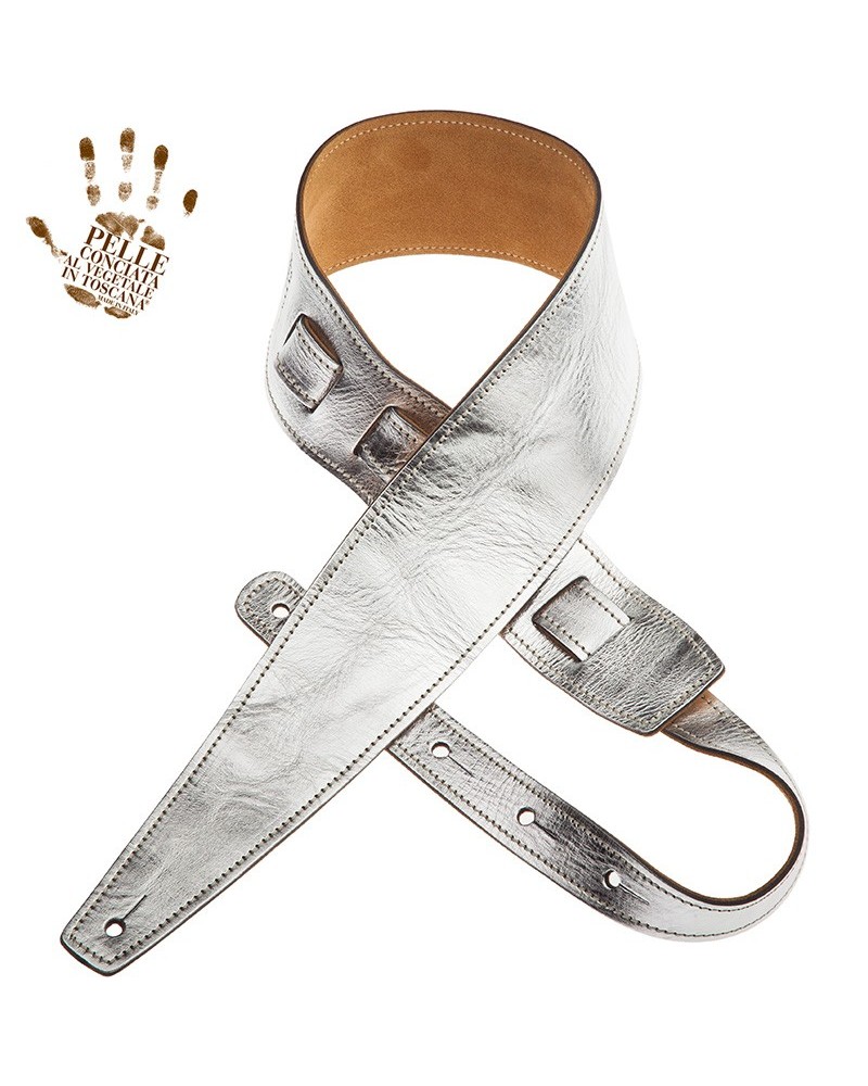 magrabò guitar straps | holes hs metallic silver 8 cm