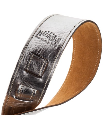 magrabò guitar straps | holes hs metallic silver 6 cm