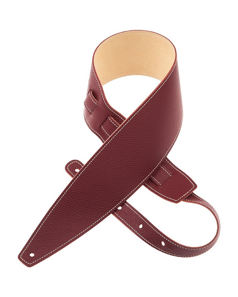 Tracolla per Chitarra e Basso Bordeaux Vera Pelle 10 Cm Holes HS Entry 