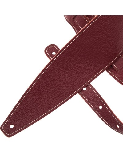 Tracolla per Chitarra e Basso Bordeaux Vera Pelle 10 Cm Holes HS Entry 