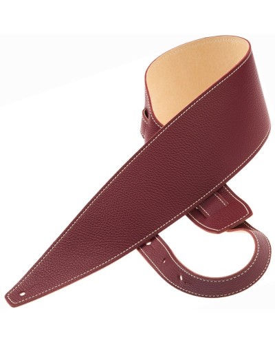 Tracolla per Chitarra e Basso Bordeaux Vera Pelle 10 Cm Holes HS Entry 