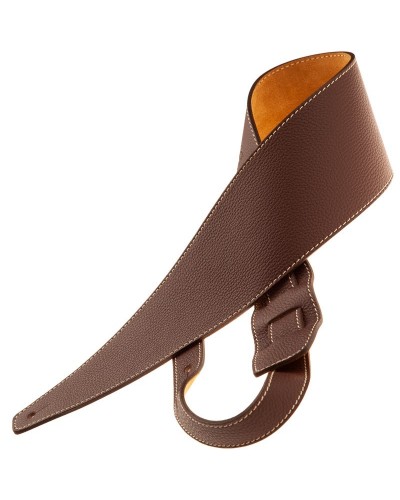 Guitar Strap Brown Genuine Leather 10 Cm Holes HS Colors 