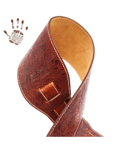 magrabò guitar straps | holes hs embossed ciler brown 10 cm