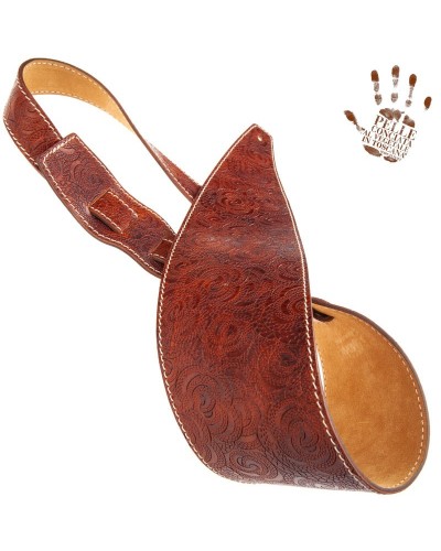 magrabò guitar straps | holes hs embossed ciler brown 10 cm