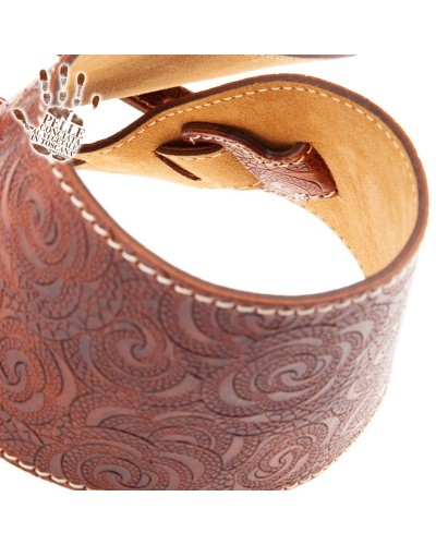 magrabò guitar straps | holes hs embossed ciler brown 10 cm