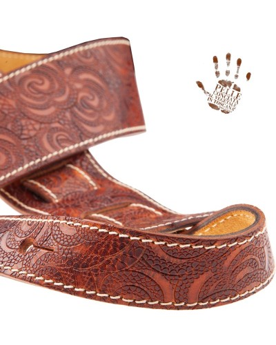 magrabò guitar straps | holes hs embossed ciler brown 6 cm