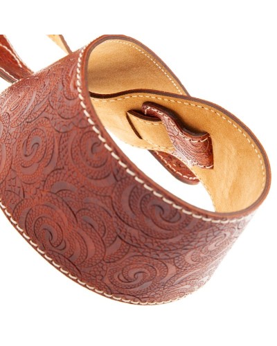 magrabò guitar straps | holes hs embossed ciler brown 8 cm