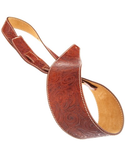 magrabò guitar straps | holes hs embossed ciler brown 8 cm