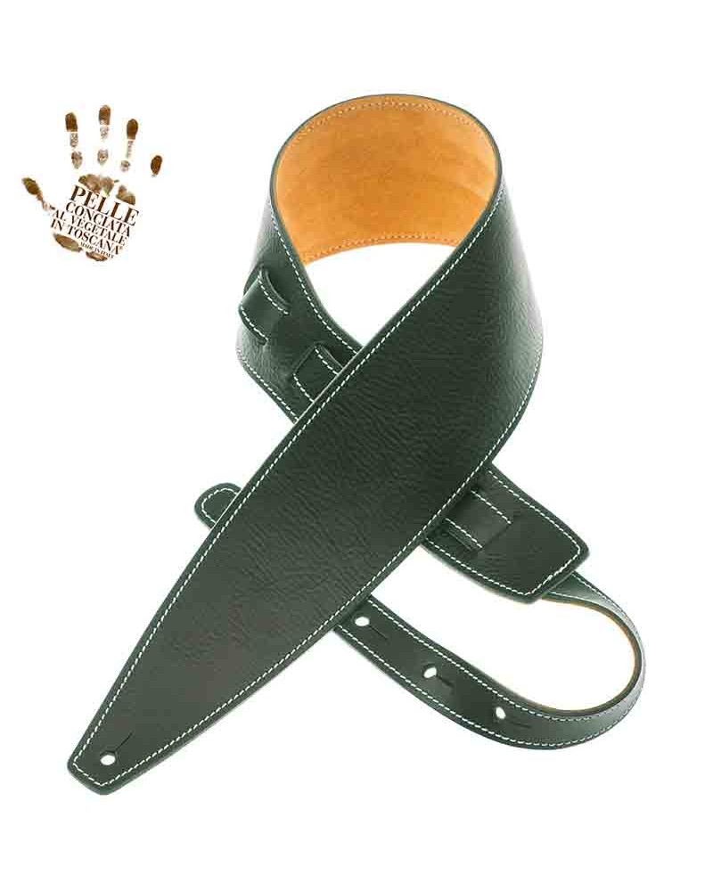 Guitar Strap Green Certified Vegetable Tanned Leather 10 Cm Holes HS Core 