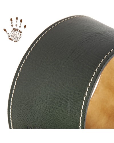 Guitar Strap Green Certified Vegetable Tanned Leather 8 Cm Holes HS Core 