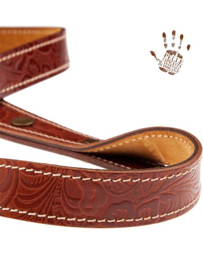 magrabò guitar straps | signature capitan fede bs embossed flores brown 2,7 cm