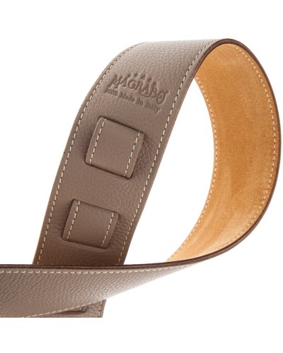 Guitar Strap Kaki Genuine Leather 6 Cm Holes HS Colors 