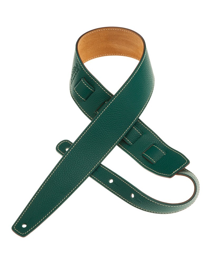 Guitar Strap Green Genuine Leather 6 Cm Holes HS Colors 