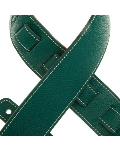 Guitar Strap Green Genuine Leather 6 Cm Holes HS Colors 