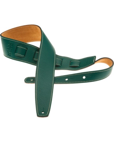 Guitar Strap Green Genuine Leather 6 Cm Holes HS Colors 